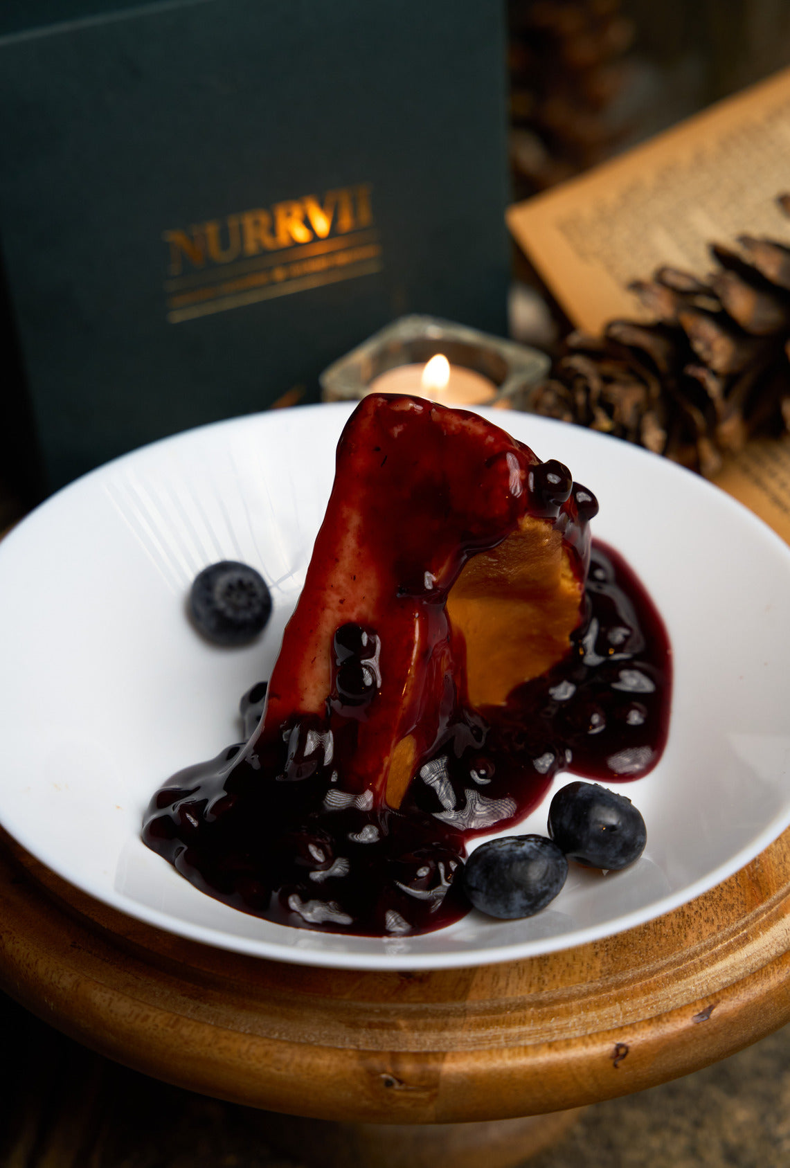 Blueberry Burnt Basque Cheesecake Slice